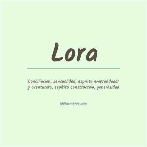 lora nombre|Lora